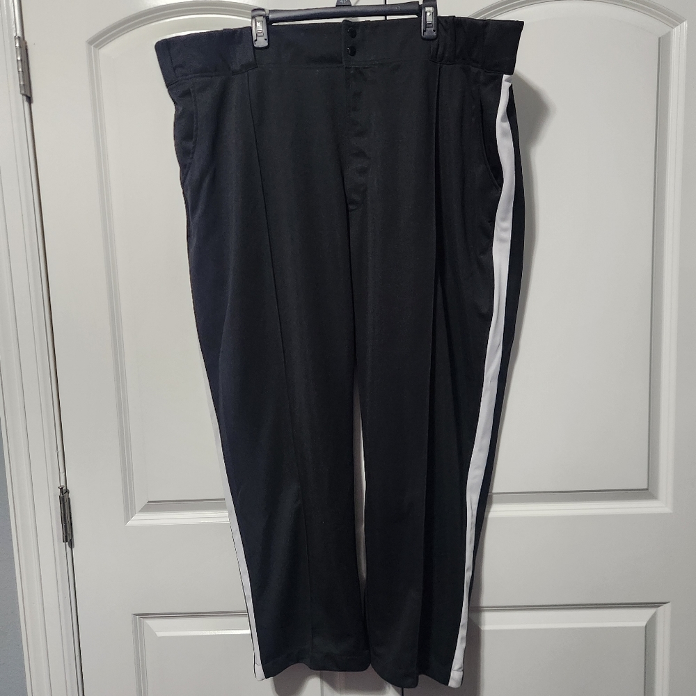 Smitty Men's Black Football Referee Official's Pants White Side Stripes W52 L30